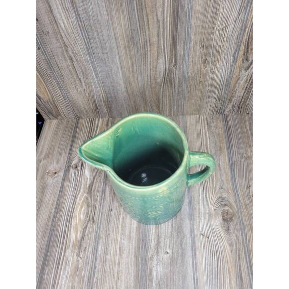 Vintage McCoy Pitcher Tankard, Green Pottery - Picture 3 of 5